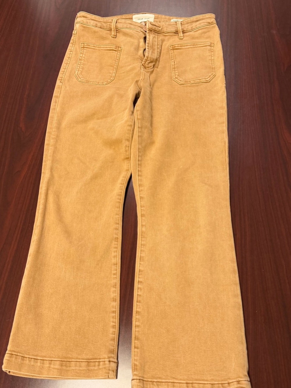 Dear John Boot-Cut Jeans in Camel Tan